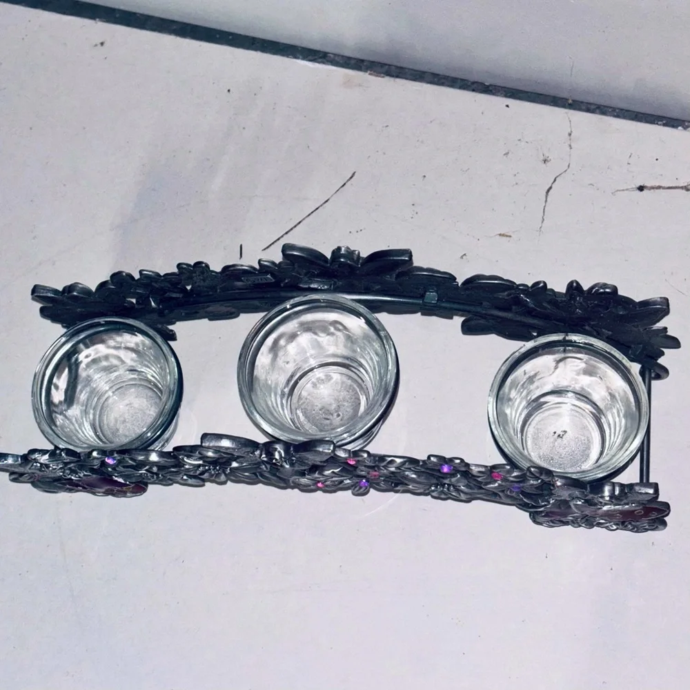 Reserved for Crystal Vintage 90’s Bejeweled, Pewter, Fairy Candle Holder. - Picture 7 of 10